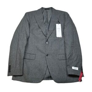 Calvin Klein Wool Sport Coat Mens 42L 42 Gray Slim Fit Stretch NEW‎